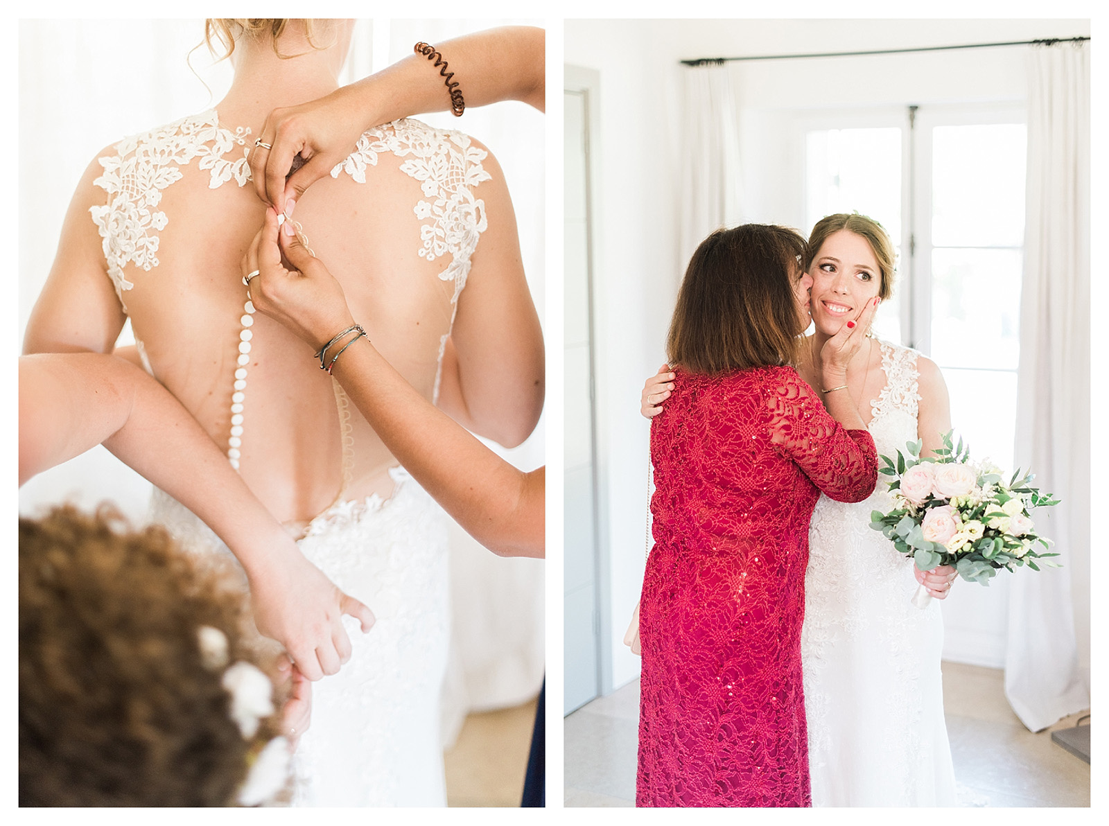 Photographie d'habillage de mariage dans le var