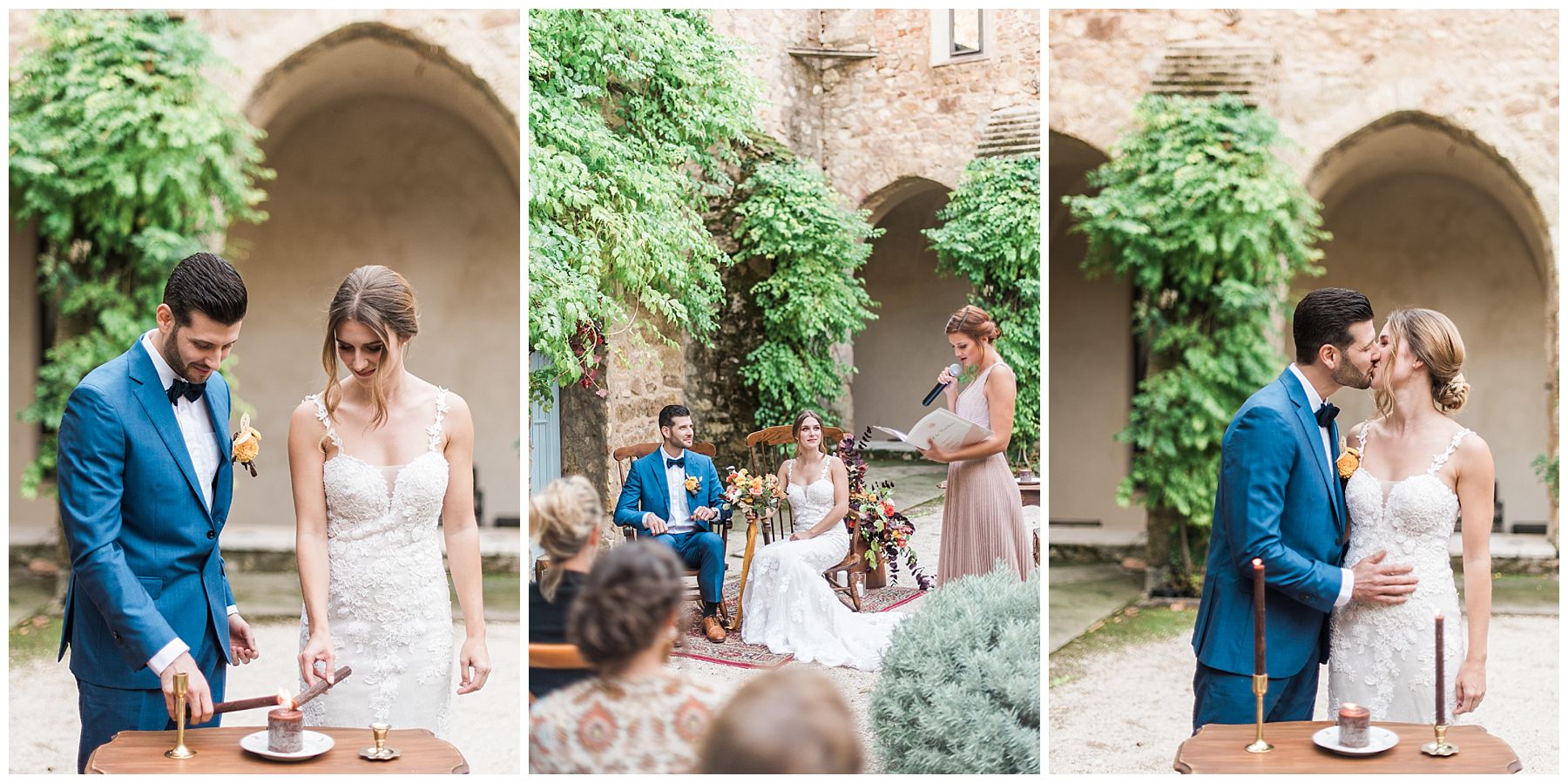 cérémonie château sainte roseline mariage cloitre