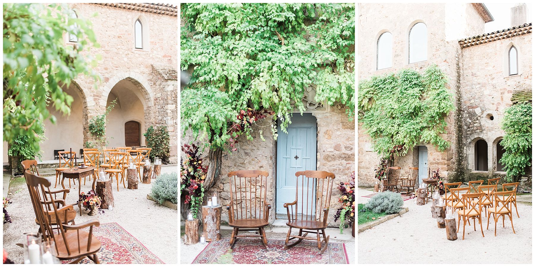 décoration cloitre château sainte roseline mariage