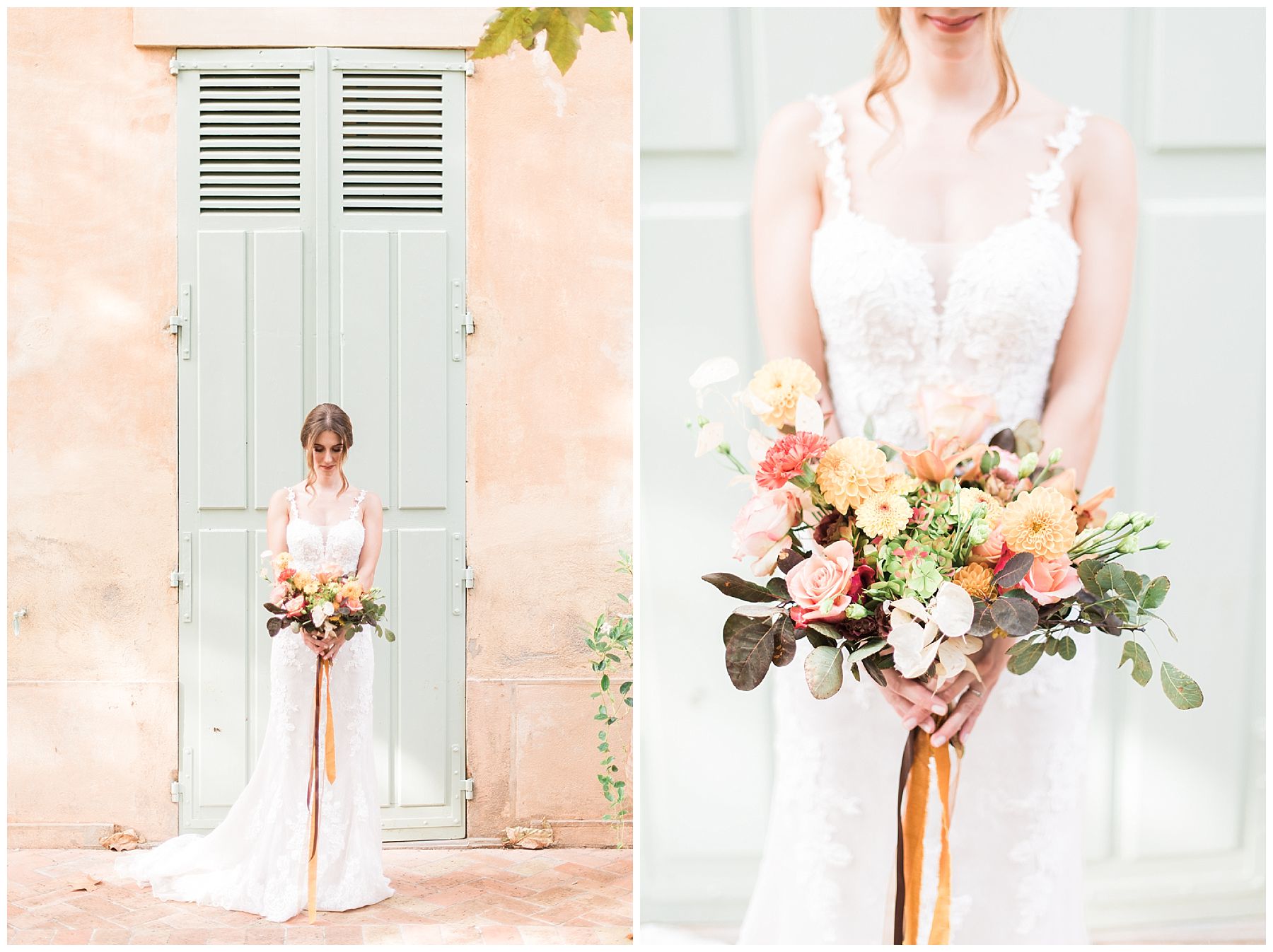 portrait mariée et fleurs