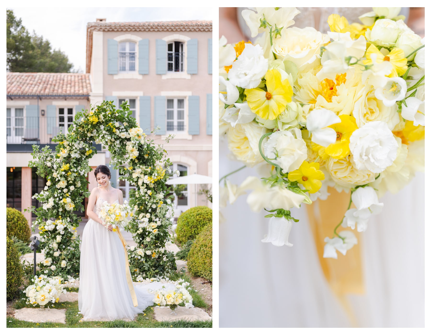 décoration florale mariage jaune